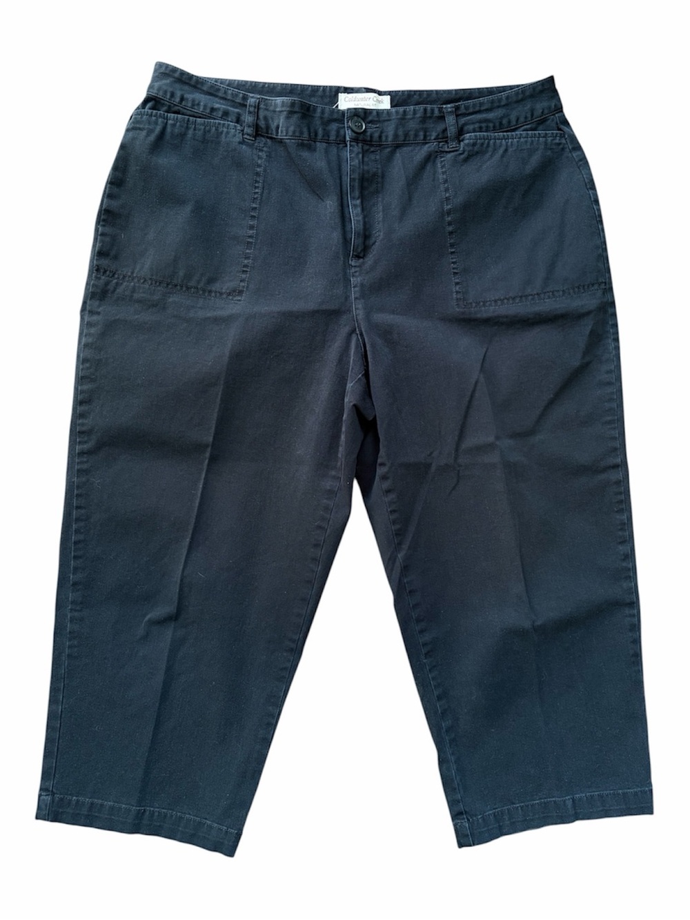 Coldwater Creek Black Natural Fit Crop Capri Pants Pull-On Stretch Casual Summer